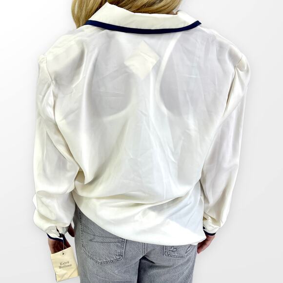 90s Vintage Brownstone Studio Blouse Button Up Size 14 New With Tags - Picture 4 of 11